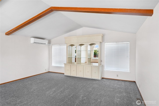 2289 Towne Point Ave, Port Townsend, WA 98368 - unfurnished living room featuring a wall mounted air conditioner and carpet flooring