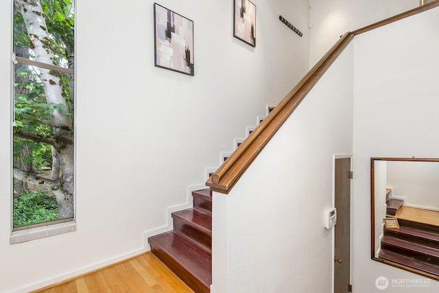 6367 Sand Point Way NE, Seattle, WA 98115 - stairs with wood finished floors