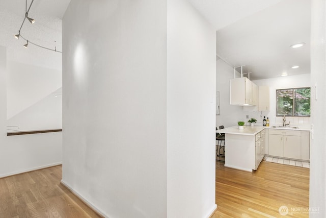 6367 Sand Point Way NE, Seattle, WA 98115 - hallway with light wood-style flooring and recessed lighting