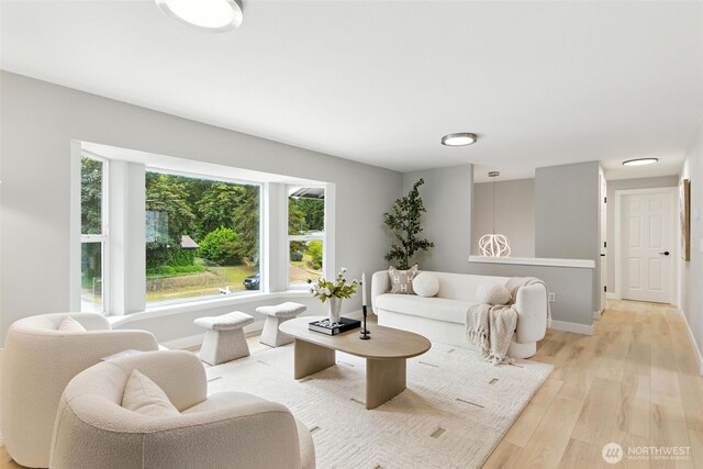 21905 128th St E, Bonney Lake, WA 98391 - living room featuring light wood-type flooring and healthy amount of natural light