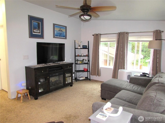 4917 107th Ave SE, Snohomish, WA 98290 - living area featuring carpet floors and a ceiling fan
