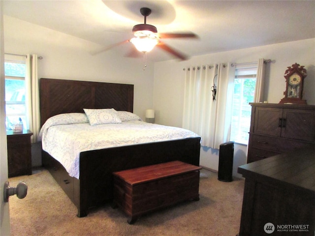 4917 107th Ave SE, Snohomish, WA 98290 - bedroom with light carpet and ceiling fan