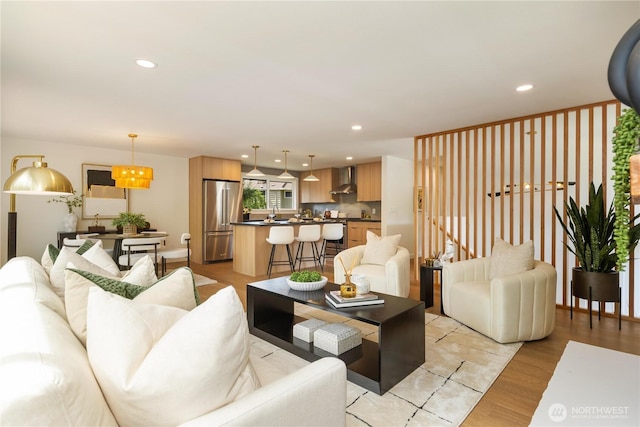 21 165th Ave SE, Bellevue, WA 98008 - living room with light wood-style floors and recessed lighting
