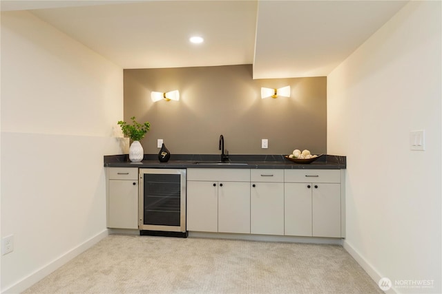21 165th Ave SE, Bellevue, WA 98008 - indoor wet bar with wine cooler, light carpet, and recessed lighting