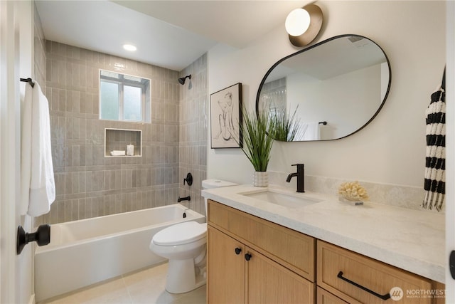 21 165th Ave SE, Bellevue, WA 98008 - full bathroom with vanity, shower / bath combination, and tile patterned floors