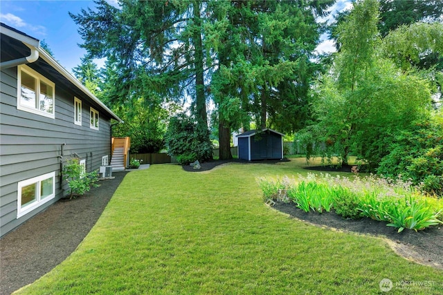 21 165th Ave SE, Bellevue, WA 98008 - view of yard featuring a storage shed and stairway