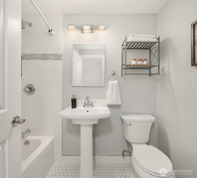 8004 203rd Pl SW, Edmonds, WA 98026 - bathroom with shower / washtub combination and tile patterned floors