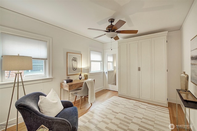 2663 37th Ave SW, Seattle, WA 98126 - office with plenty of natural light, light wood finished floors, and ceiling fan