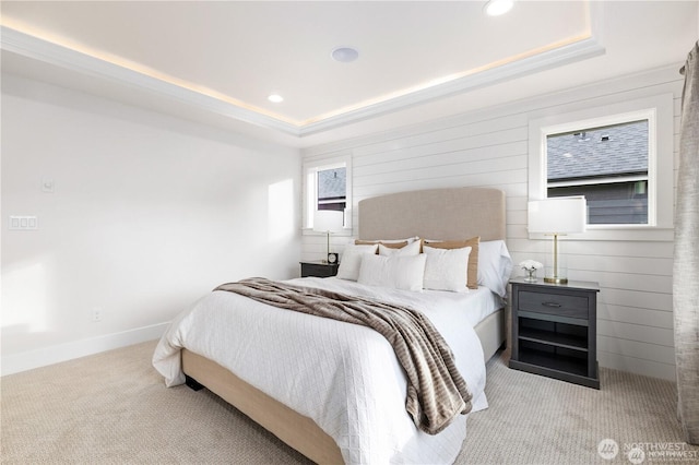 7164 91st St E, Puyallup, WA 98371 - bedroom featuring carpet floors, a tray ceiling, and recessed lighting