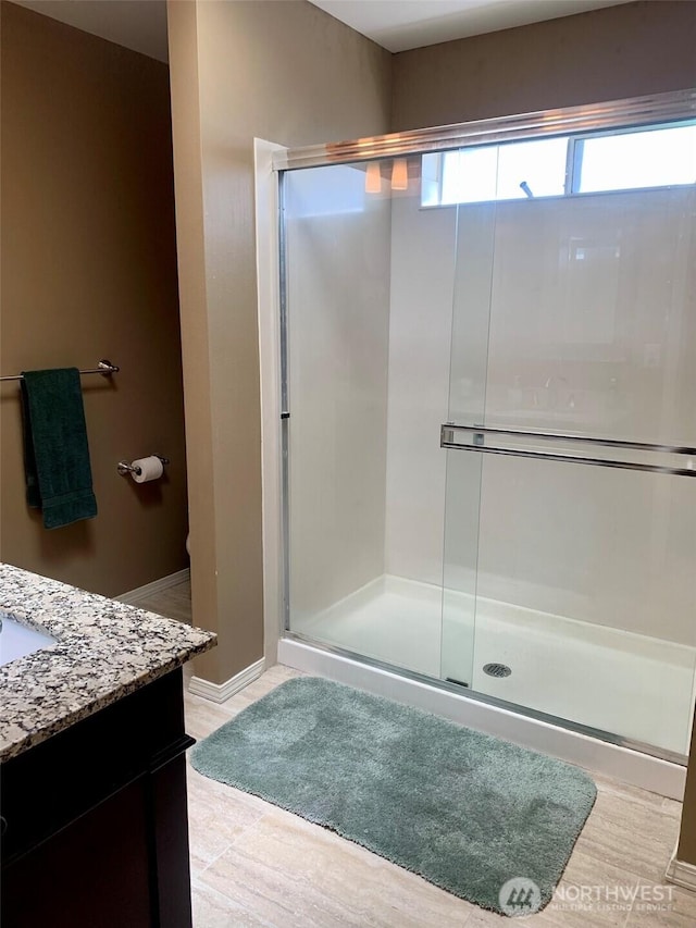 6214 145th St SE, Everett, WA 98208 - bathroom featuring vanity and a shower stall