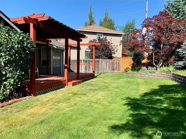6214 145th St SE, Everett, WA 98208 - view of yard featuring a wooden deck