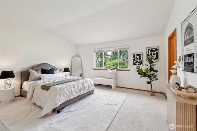 18231 2nd Pl W Unit A, Bothell, WA 98012 - bedroom with lofted ceiling and carpet floors