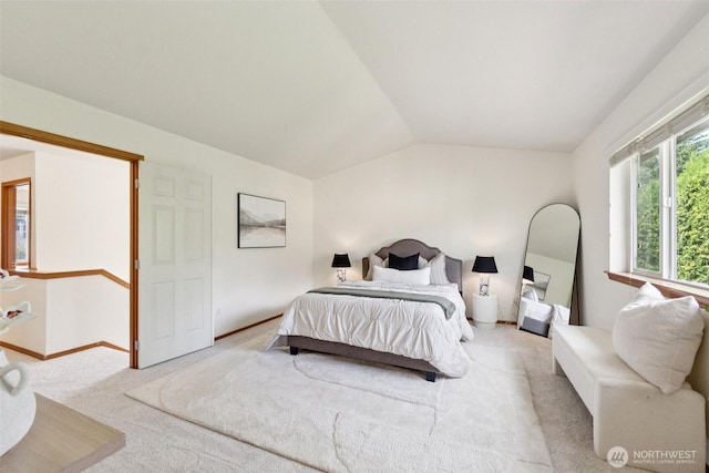 18231 2nd Pl W Unit A, Bothell, WA 98012 - bedroom with light carpet and lofted ceiling