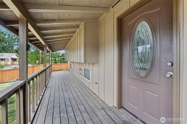 9442 S K St, Tacoma, WA 98444 - view of exterior entry featuring board and batten siding and a deck