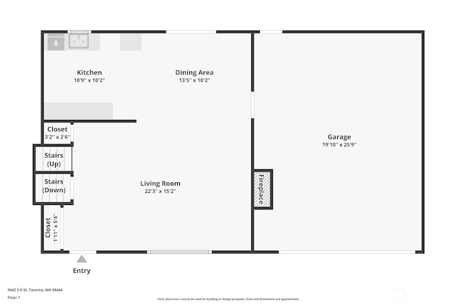 9442 S K St, Tacoma, WA 98444 - view of floor plan / room layout