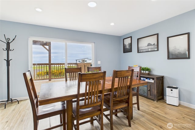 612 Dune Crest Loop, Westport, WA 98595 - dining area with light wood-style flooring and recessed lighting