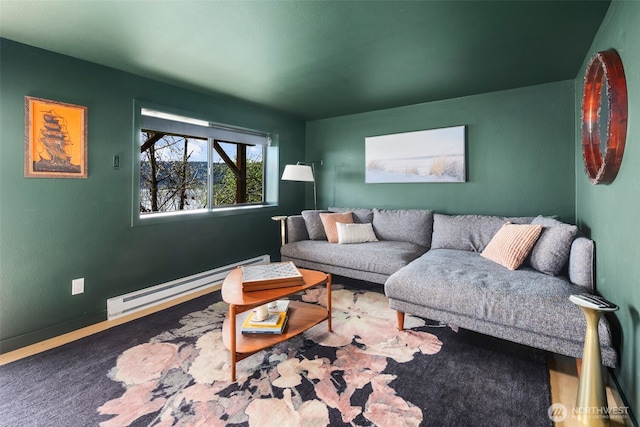 28605 Manzanita Beach Rd SW, Vashon, WA 98070 - living room with a baseboard heating unit