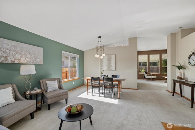 2420 Forest Ridge Dr SE, Auburn, WA 98002 - living area featuring carpet flooring and lofted ceiling