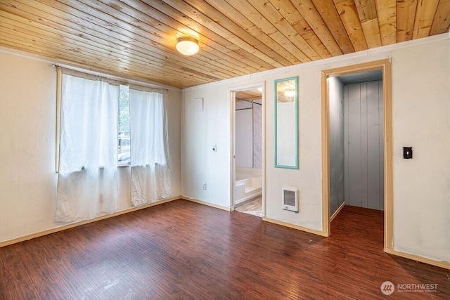 3800 Sleater Kinny Rd NE Unit 13, Olympia, WA 98506 - spare room featuring wood ceiling, heating unit, wood finished floors, and crown molding