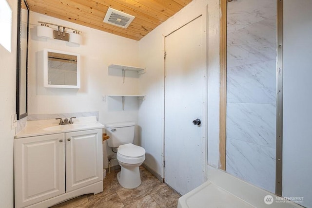 3800 Sleater Kinny Rd NE Unit 13, Olympia, WA 98506 - bathroom with wood ceiling and vanity