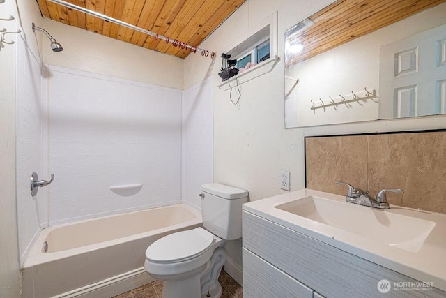 3800 Sleater Kinny Rd NE Unit 13, Olympia, WA 98506 - bathroom featuring wooden ceiling, vanity, and shower / washtub combination