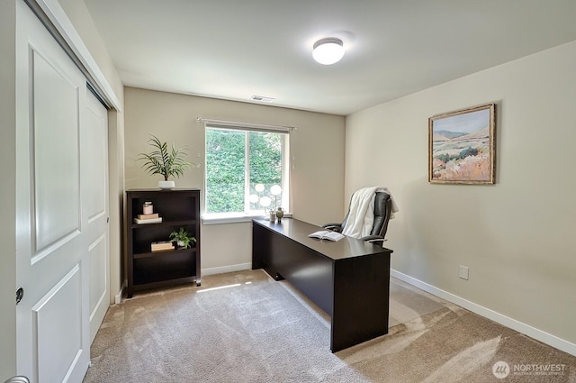 3606 Tree Farm Ct, Bellingham, WA 98226 - office area featuring light carpet and baseboards