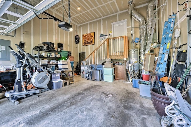 3606 Tree Farm Ct, Bellingham, WA 98226 - garage with electric panel, water heater, and a garage door opener