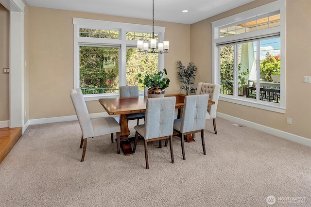 412 15th Ave, Kirkland, WA 98033 - carpeted dining room featuring a chandelier, healthy amount of natural light, and recessed lighting