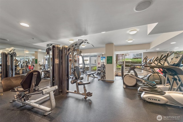 2929 1st Ave Unit 721, Seattle, WA 98121 - gym with recessed lighting
