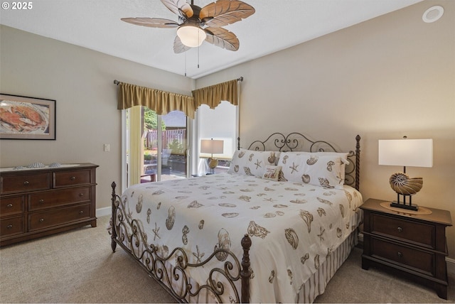 126 28th St NW, Long Beach, WA 98631 - carpeted bedroom featuring access to outside and a ceiling fan