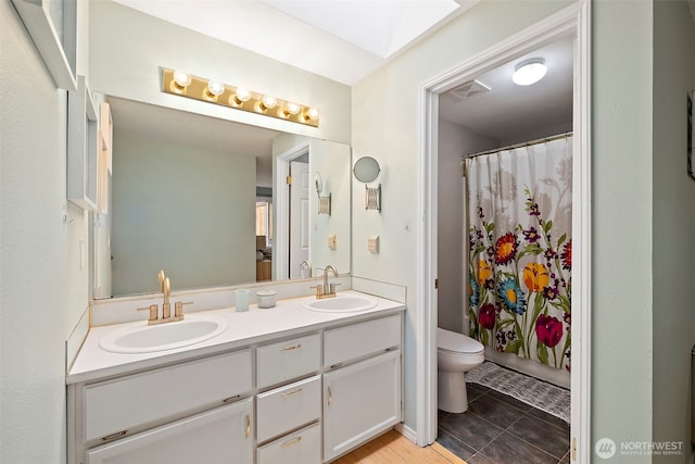 25920 202nd Ave SE, Covington, WA 98042 - bathroom with double vanity and a shower with shower curtain
