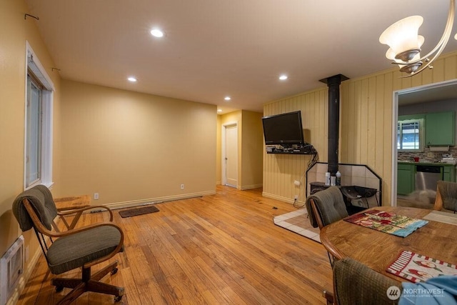 1427 E 3rd St, Port Angeles, WA 98362 - home office featuring light wood finished floors and recessed lighting