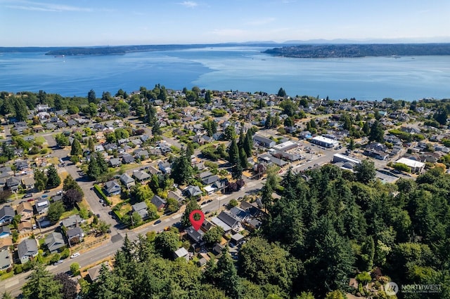 4020 N 34th St, Tacoma, WA 98407 - aerial overview of property's location featuring a nearby body of water and nearby suburban area