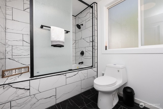 4020 N 34th St, Tacoma, WA 98407 - full bathroom featuring tiled shower / bath and marble finish floors