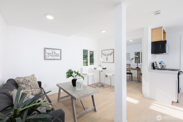 4020 N 34th St, Tacoma, WA 98407 - living room featuring light wood-style floors and recessed lighting