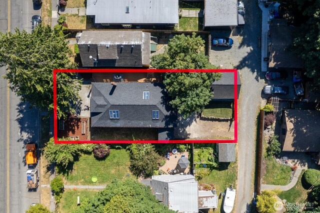 4020 N 34th St, Tacoma, WA 98407 - aerial view of property's location with property parcel outlined