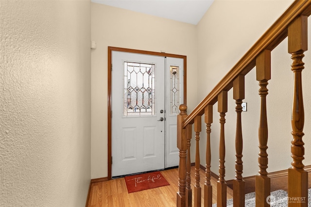 105 Clearview Cir, Chehalis, WA 98532 - foyer entrance with light wood-type flooring and stairs