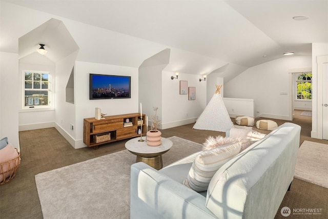 3202 Hunter Blvd S, Seattle, WA 98144 - living room with vaulted ceiling and carpet flooring