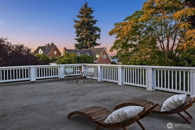 3202 Hunter Blvd S, Seattle, WA 98144 - patio terrace at dusk with a patio