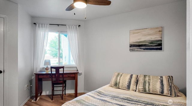 16223 Birkland St SE, Yelm, WA 98597 - bedroom with wood finished floors and ceiling fan