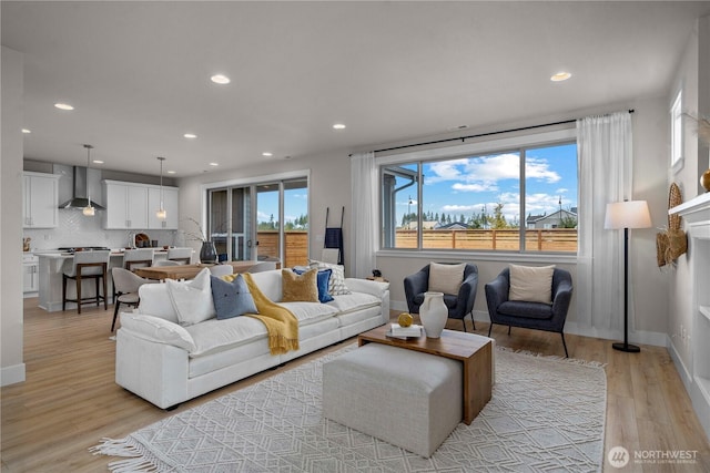20625 153rd St E, Bonney Lake, WA 98391 - living area featuring recessed lighting and light wood-style floors