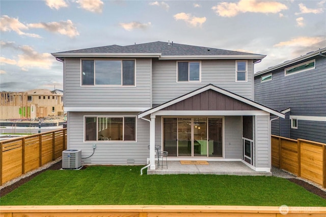 20625 153rd St E, Bonney Lake, WA 98391 - back of house with a fenced backyard, a patio area, and roof with shingles