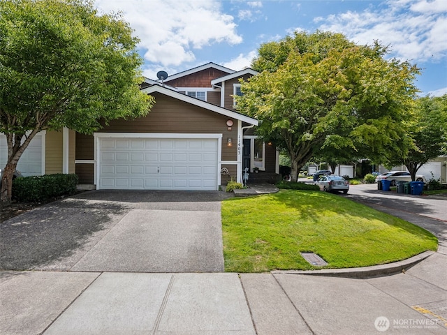 11403 SE 171st St, Renton, WA 98055 - view of front of property with driveway, a front lawn, and a garage