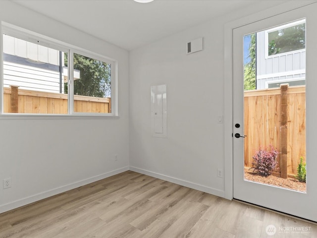 9015 Dibble Ave NW Unit B, Seattle, WA 98117 - foyer with healthy amount of natural light, wood finished floors, and electric panel