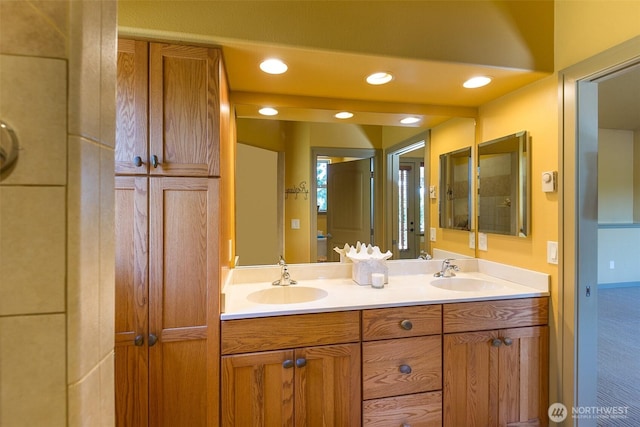 822 E Oak St, Sequim, WA 98382 - full bath featuring double vanity and recessed lighting