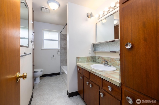 1411 38th St, Anacortes, WA 98221 - full bathroom featuring vanity, tile patterned floors, and washtub / shower combination
