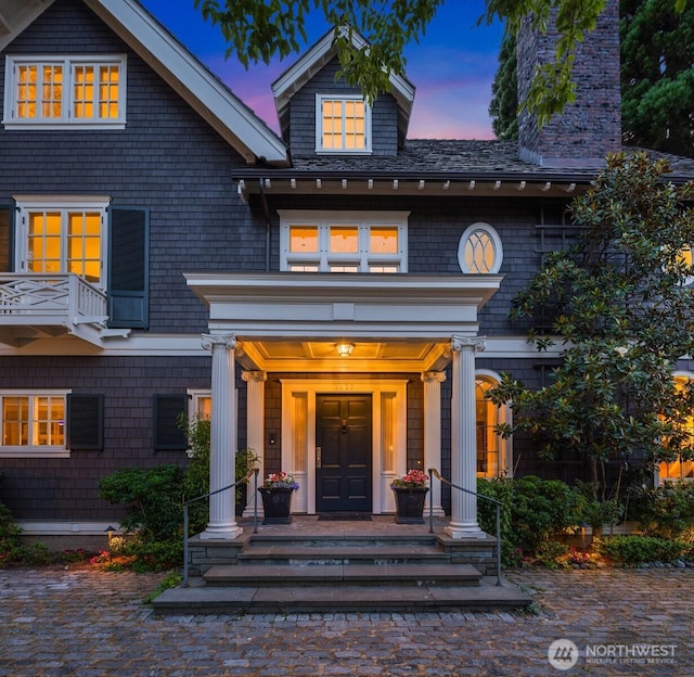 1617 Federal Ave E, Seattle, WA 98102 - view of front of house with a chimney and covered porch