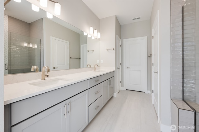 21725 SE 292 Nd Pl, Black Diamond, WA 98010 - full bathroom with double vanity and a shower stall