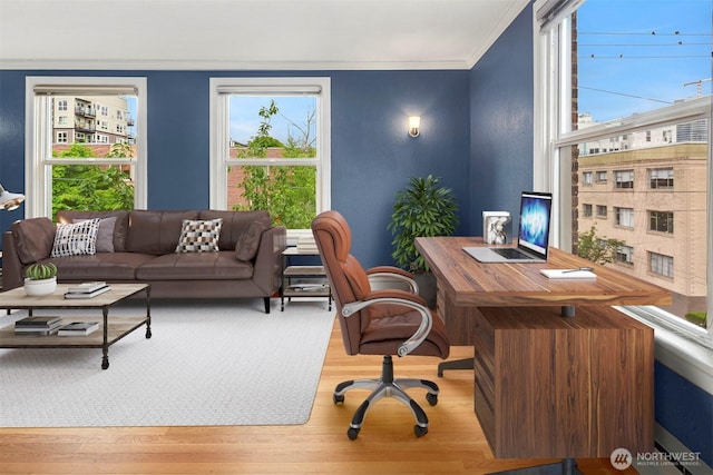 404 E Harrison St Unit 301, Seattle, WA 98102 - office with wood finished floors and ornamental molding