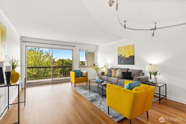 732 11th Ave E Unit 404, Seattle, WA 98102 - living area featuring crown molding and wood finished floors